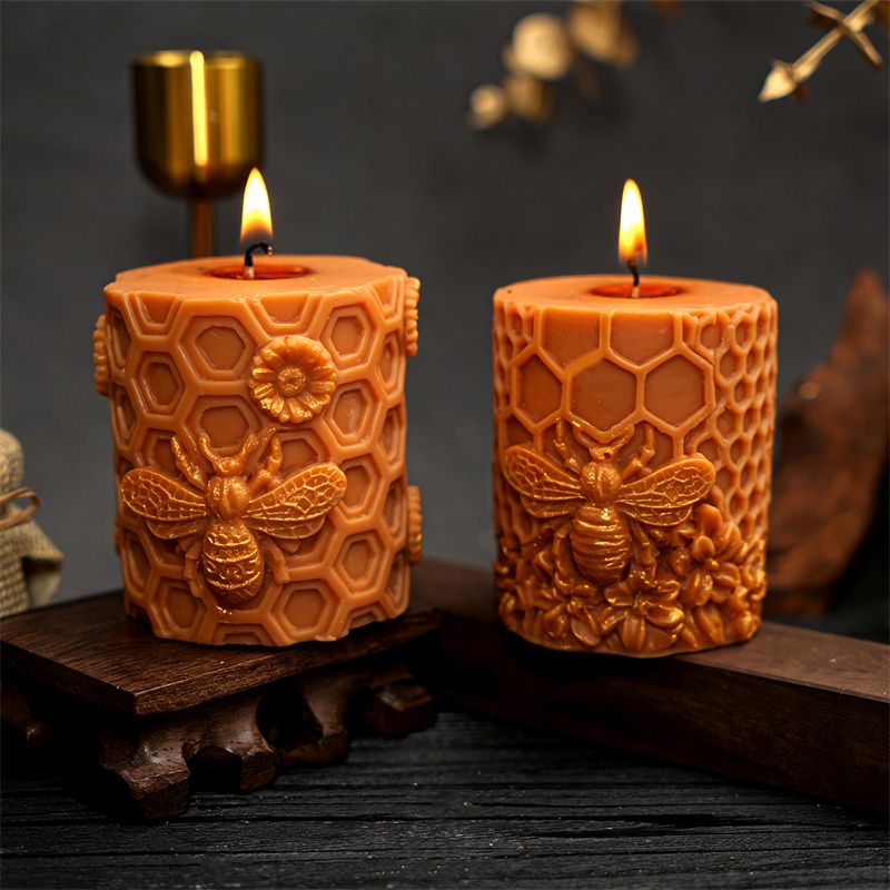 Potsticker Mold - 3D 벌집 기둥 실리콘 캔들 몰드
