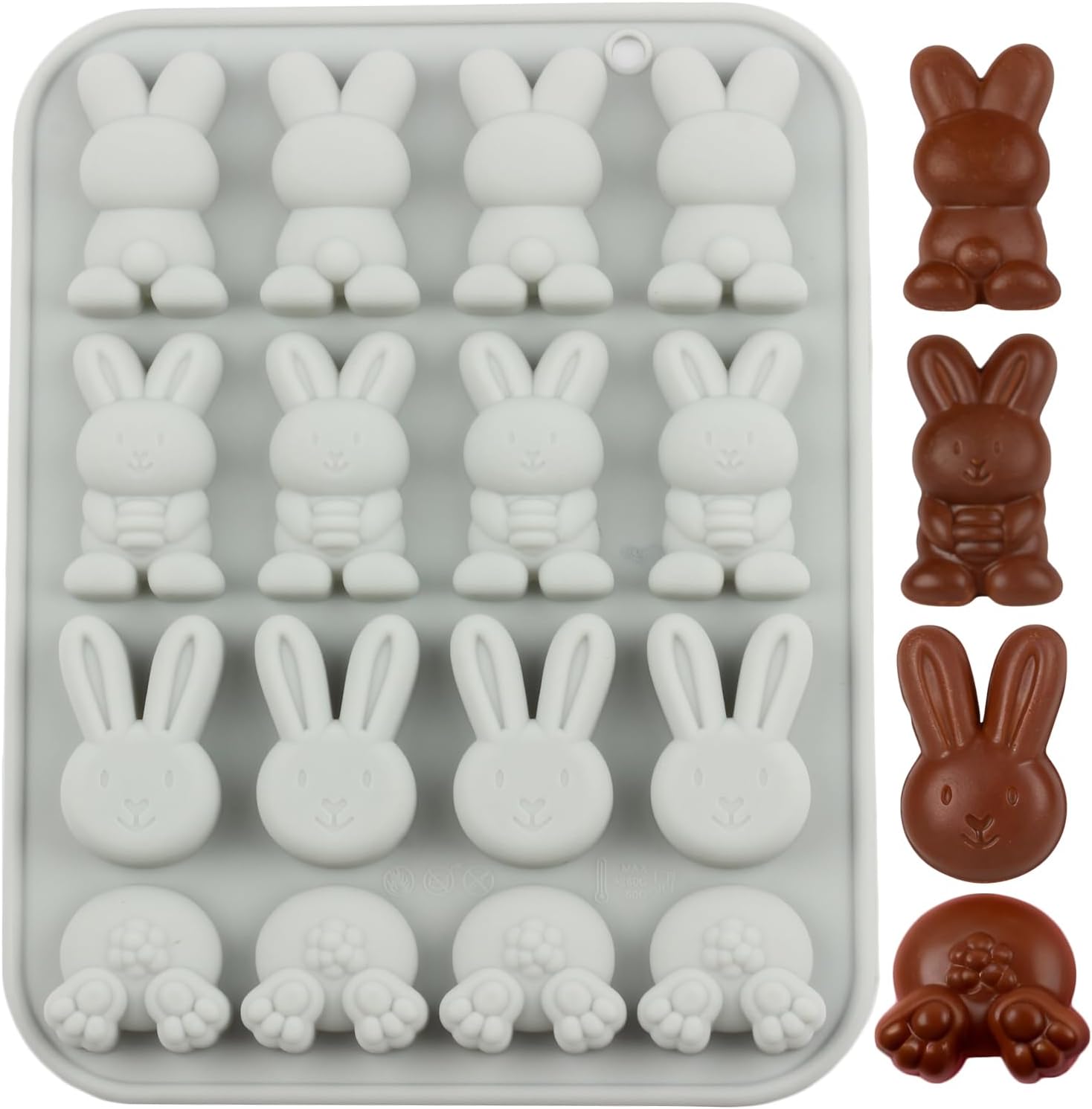 Bunny Cake Mold - 16구 부활절 실리콘 초콜릿 몰드 토끼