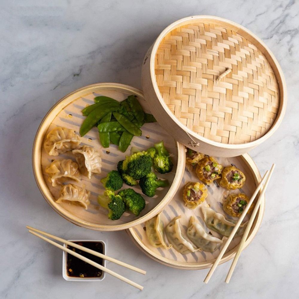 중국식 찜기 대나무 찜기 뚜껑이 있는 딤섬 찜기 만두  - Bao Steamer Bamboo 리뷰 및 가격